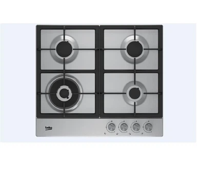 Встраиваемая газовая поверхность Beko HIAW64225SX - Ш- 60см./3 конфорки + WOK/чугунные решетки/нерж (HIAW64225SX)