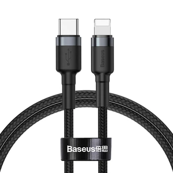 Кабель для зарядки BASEUS Cafule Type-C to Lightning |18W/PD, 2.1A, 1m| (CATLKLF-G1) Black (CATLKLF-G1)