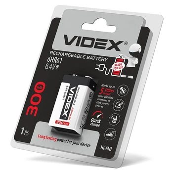 Аккумулятор Крона Videx 6HR61 300mAh