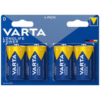 Батарейки Varta Longlife D (LR20) BLI 4 Alkaline