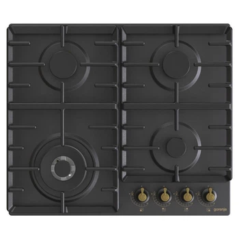 Варочн.поверхность Gorenje GW642CLB/газ-контроль/ электроподжиг/горелка вок/чуг.реш/черная (GW642CLB)