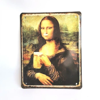 Металлическая табличка "Mona Lisa Мона Лиза" для декора дома, декор стен, декор комнаты, джоконда
