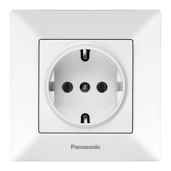 Розетка Panasonic Arkedia Slim із заземленням, швидкий монтаж, біла WNTC03022WH-UA