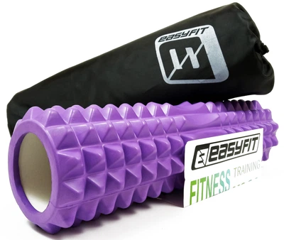 Масажний ролик EasyFit Grid Roller Free Spine 45 см фіолетовий (ролер, валик, циліндр для МФР та йоги, масажер для спини, ніг, рук, шиї) (WS-GR45-1.2)