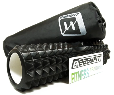 Массажный ролик EasyFit Grid Roller Free Spine 45 см черный (роллер, валик, цилиндр для МФР и йоги, массажер для спины, ног, рук, шеи) (WS-GR45-1.2)