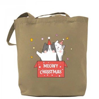 Шопер Meowy Christmas ( present box ) Капучіно