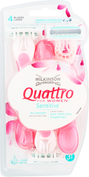 Одноразові станки Wilkinson Sword Quattro for Women Sensitive 3 шт (4027800108107)