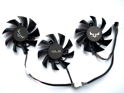 Вентилятор FirstD для видеокарты ASUS (оригинал) FD8015U12S (FD8015U12D T128015BU PLA08015S12HH PLA08015B12HH) комплект 3 шт (№355)