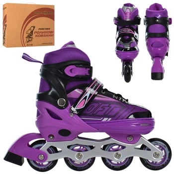 Детские раздвижные ролики Profi Roller 4147, PU колеса, размер 37-41.5, Фиолетовые