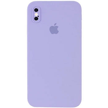 Чехол Silicone Full case camera SQUARE (квадратные) для IPhone X/Xs Lilac (30) сиреневый