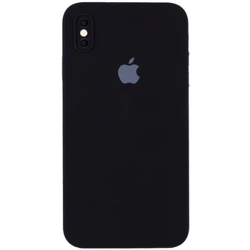 Чохол Silicone Full camera case SQUARE (квадратні) для IPhone Xs Black Max (25) чорний