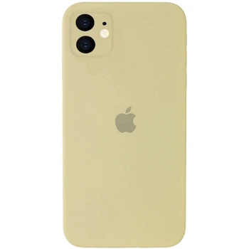 Чехол Silicone Full case camera SQUARE (квадратные) для IPhone 11 Mellow yellow (32) желтый