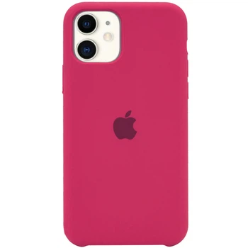 Чехол Silicone case для IPhone 11 Rose red бордовый