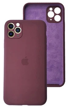 Чохол Silicone case Full Camera Protective для IPhone 11 Pro max Marsala марсала