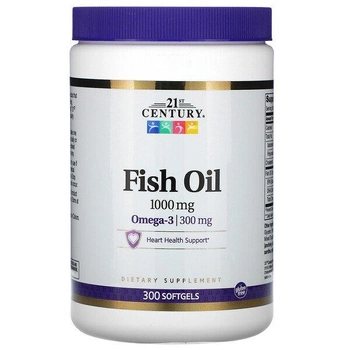 Риб'ячий жир Омега-3, 21st Century, 1000 мг, 300 капсул