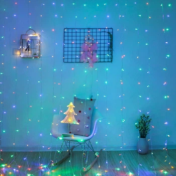 Светодиодная гирлянда штора X-mas Lights 2.5*2.5 метра занавес 240LED Multicolor