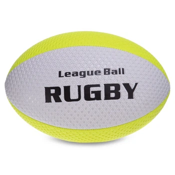Мяч для американского футбола Zelart Rugby Liga Ball 0391 размер №9 White-Neon Yellow