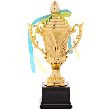 Кубок спортивный с ручками и крышкой приз спортивный SP-Sport Omega 679B высота 27 см Gold