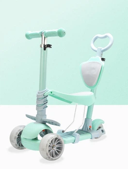 Самокат трехколесный 5 в 1 Scooter Pastel мятный