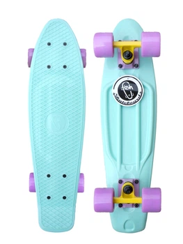 Скейт Пенни Борд Penny FishSkateboards Mint 22" мятный, лиловые колеса