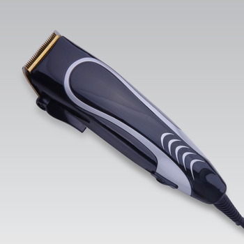 Машинка для стрижки волос Maestro MR-659TI электрическая проводная на 7 Вт с регулятором длины титановые ножи + 4 съемные насадки