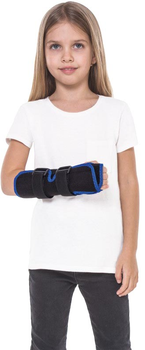 Бандаж для лучезапястного сустава с ребром жесткости универсальный Торос-Груп Тип 552 детский фиксатор запястья размер 0 Черный с синим 1 шт (4820114093585)