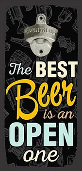 Настенная открывалка для бутылок The best beer is an open one 32*15 см (ODP_20J008)