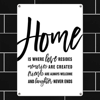 Металева табличка Home 26*18,5*0,45 см (MET_20J058_WH)