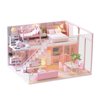 3D Румбокс кукольный дом конструктор DIY Cute Room L-027 Pink house