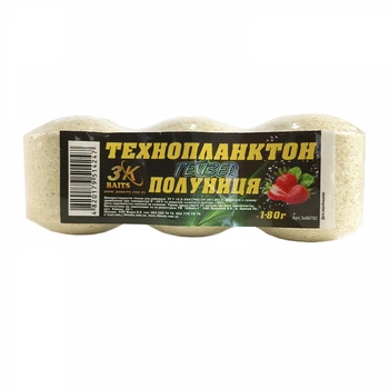 Прикорм 3KBaits Технопланктон ГЕЙЗЕР Полуниця 180г (3KB1376)