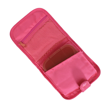 Таблетница органайзер Lesko FY-8828-1 Pink для таблеток на 6 отделений с чехлом (SKU_8327-30387)