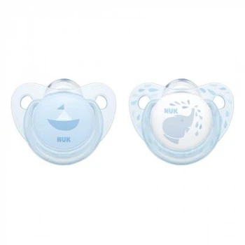 Пустышка Nuk для сна Baby Blue 0-6 мес 2 шт Голубая (3952947)