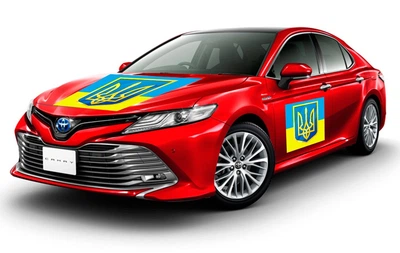 Наклейка на автомобиль Apriori комплект 3 штуки, Герб Украины, Слава Украине, ЗСУ,Флаг Украины,«Добрый вечер, мы из Украины ,пленка оракал глянец (поливинилхлорид)