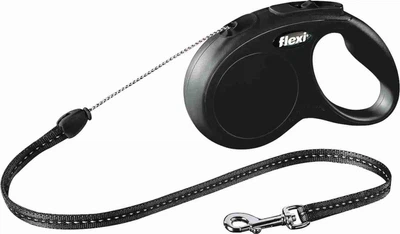 Повідець-рулетка Flexi New CLASSIC 5м до 12кг чорний (TX-11781)