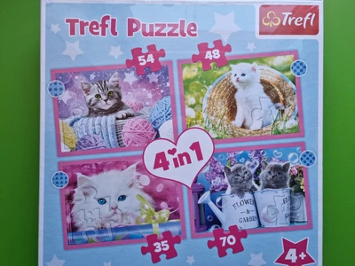 Пазли Trefl 4 в 1 (34396). Веселі котики