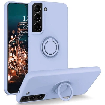 Силиконовый (TPU) чехол с кольцом Deexe Color Shell для Samsung Galaxy S22 (S901) - Purple