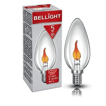 Лампа розжарювання декоративна полум’я BF35 CL 240V 5W E14