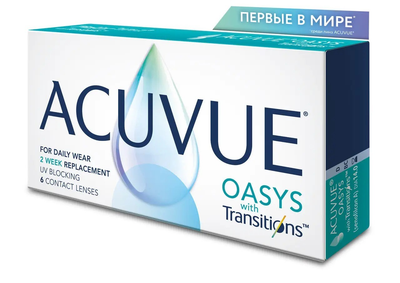 Контактні Лінзи "ACUVUE OASYS" with TRANSITIONS - Johnson & Johnson США ( 6 шт. ) Фотохромні