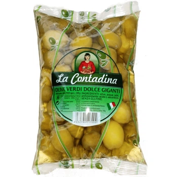 Оливки зеленые La Contadina Giganti с косточкой упаковка 850 мл / 0,5 кг (8032790117004)