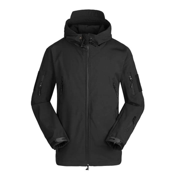 Тактическая куртка Soft Shell Lesko A001 Black 3XL ветровка для мужчин с карманами водонепроницаемая