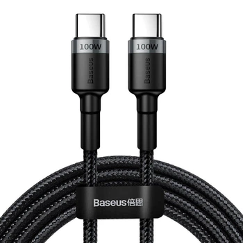 Кабель для быстрой зарядки Baseus Cafule Type-C to Type-C PD 2.0 100W 5A 2m Black (CATKLF-ALG1)