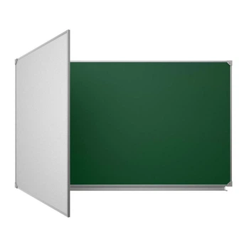 Доска комбинированная (мел/маркер), 100 на 225 см, 3 поверхности, UkrBoards UB100x225GW-3