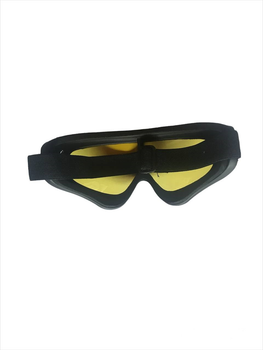 Очки тактические защитные на резинке с желтыми линзами, цвет черный