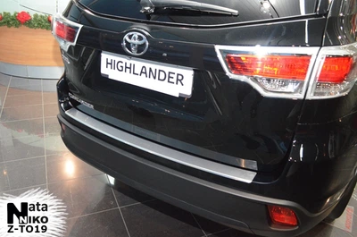 Накладка на бампер Toyota Highlander 2013- с загибом без надписи NataNiko Z-TO19