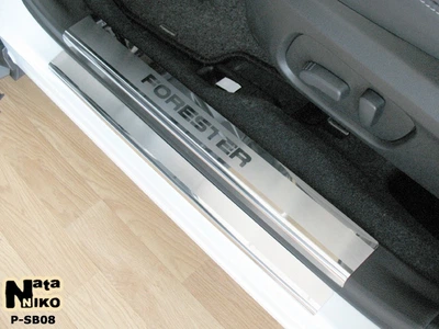 Накладки на пороги Subaru Forester IV 2013- premium NataNiko P-SB08