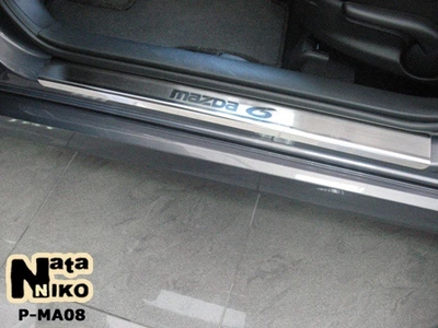 Накладки на пороги Mazda 6 II 2008- premium NataNiko P-MA08