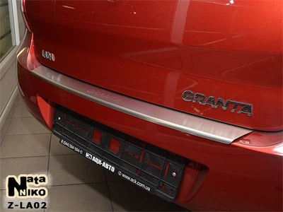 Накладка на бампер Lada Granta 2010- с загибом NataNiko Z-LA02