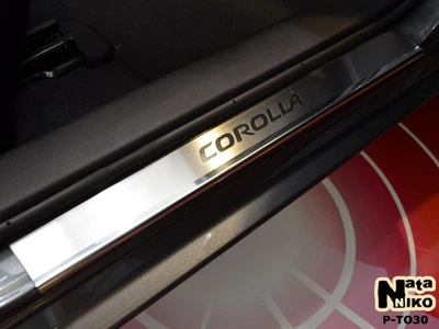 Накладки на пороги Toyota Corolla XI 2013- premium без надписи NataNiko P-TO30