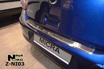 Накладка на бампер Nissan Micra 2010- с загибом NataNiko Z-NI03
