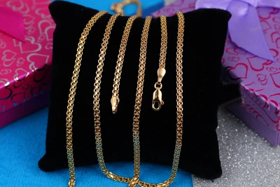 Цепь Xuping Jewelry бисмарк 50 см 3 мм золотистая